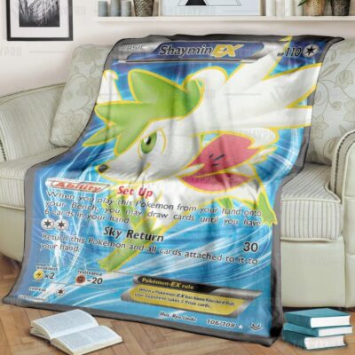 Anime Pokemon Shaymin EX Roaring Skies Blanket And Quilt, Rug, Tumbler   -EKVFE-3047