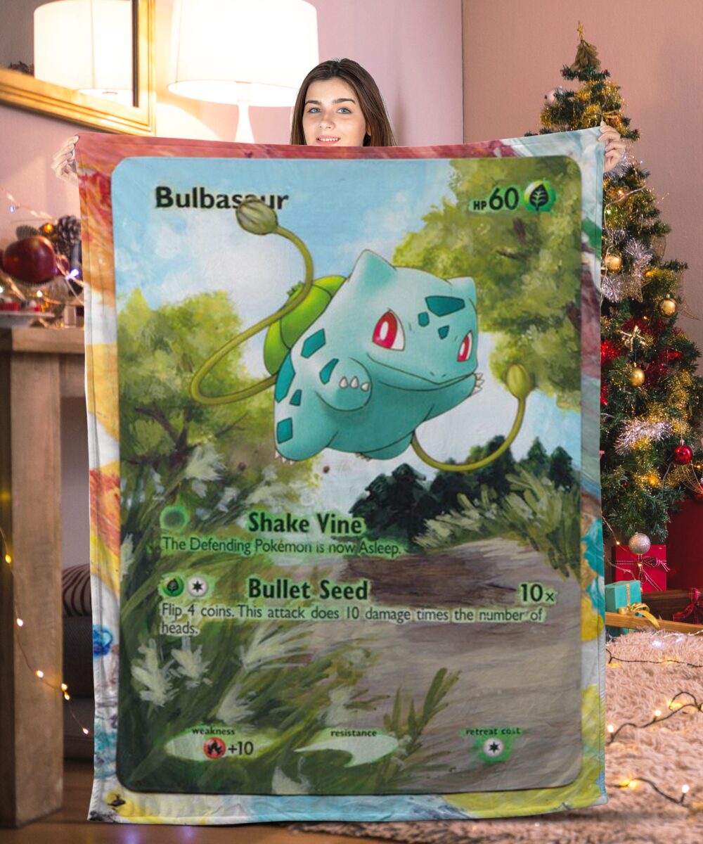 Cute Bulbasaur Pokemon Card Blanket 141981 – Smackarena