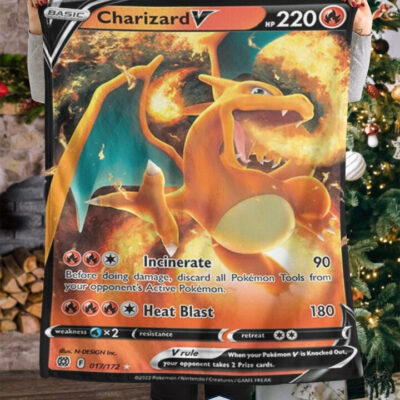 Pokemon Darkness Ablaze Charizard V Blanket   -PFDUZ-5827