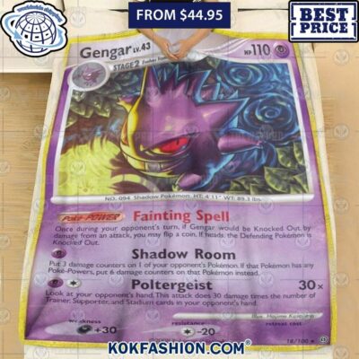 Pokemon Gengar Stormfront Custom Pokemon Card Blanket  3262