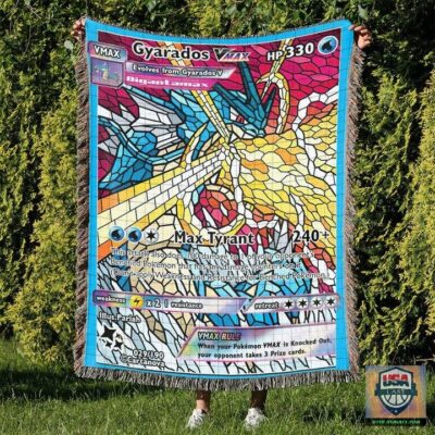 Pokemon Gyarados Stain Glass Custom Woven Blanket   -ts-blanket-150822-14