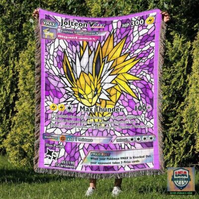 Pokemon Jolteon Stain Glass Custom Woven Blanket   -ts-blanket-150822-03