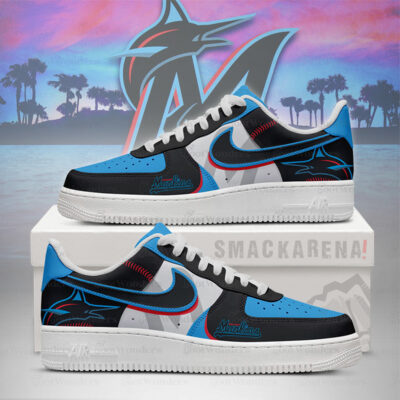 Miami Marlins MLB AF1 Low Top Shoes