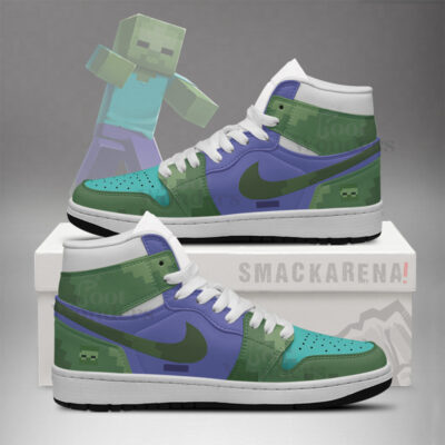 Zombie Minecraft J1 High Shoes