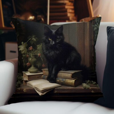 Black Cat Pillow
